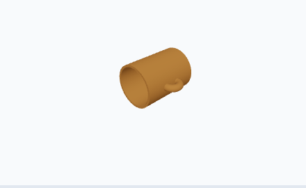 A parametric mug rendered in 3-D from the3djin in a notebook cell