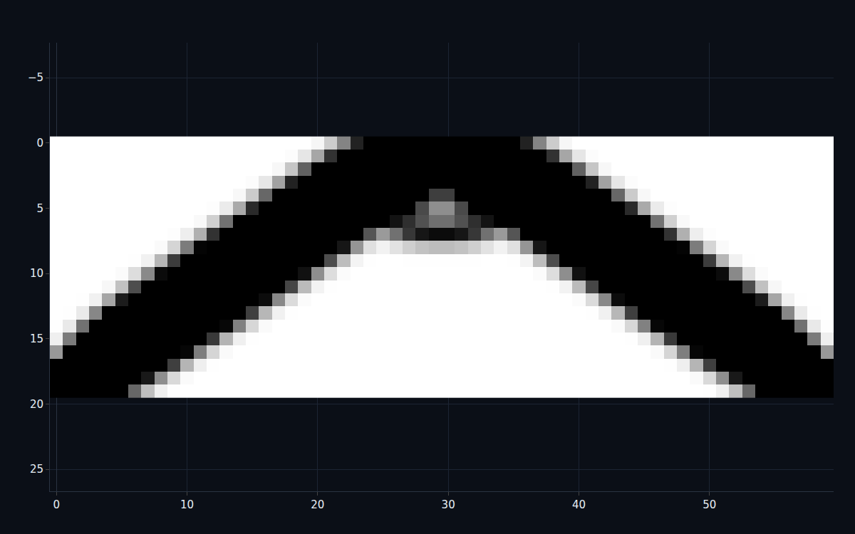 A topology-optimized bridge — an arch with a tie between pinned supports under a top load